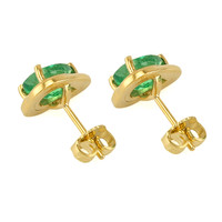 2.27 Ct.Tw. Emerald Studs Earrings, 18K Yellow Gold Image