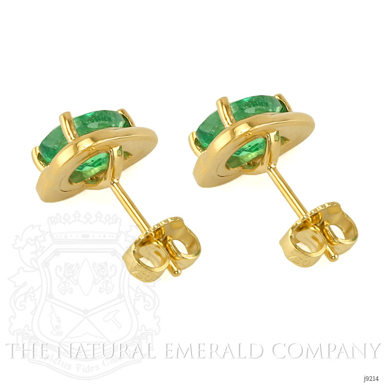 2.27 Ct.Tw. Emerald Studs Earrings, 18K Yellow Gold
