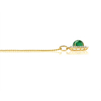 3.32 Ct. Emerald and Natural Diamond Pave Pendant, 14K Yellow Gold Image