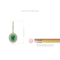 4.37 Ct.Tw. Emerald Natural Diamond Pave Earrings, 14K Yellow Gold Image
