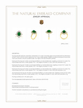 3.14 Ct. Emerald Natural Diamond Pave Ring, 14K Yellow Gold Appraisal