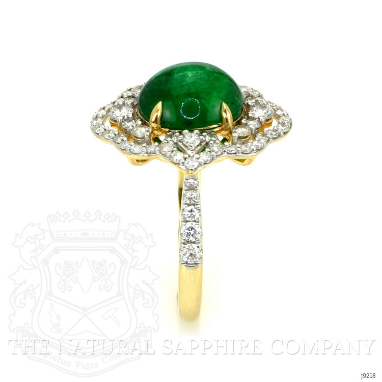 3.14 Ct. Emerald Natural Diamond Pave Ring, 14K Yellow Gold