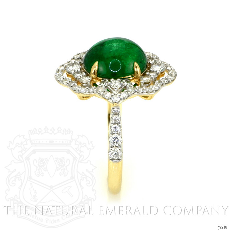 3.14 Ct. Emerald Natural Diamond Pave Ring, 14K Yellow Gold