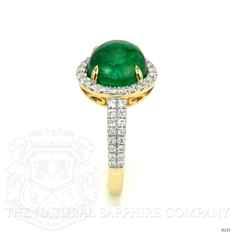 3.98 Ct. Emerald Natural Diamond Pave Ring, 14K Yellow Gold