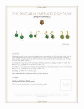 10.93 Ct.Tw. Emerald Natural Diamond Pave Earrings, 14K Yellow Gold Appraisal