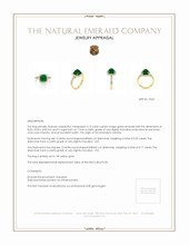 3.15 Ct. Emerald Natural Diamond Pave Ring, 14K Yellow Gold Appraisal