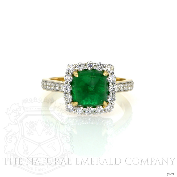 3.15 Ct. Emerald Natural Diamond Pave Ring, 14K Yellow Gold