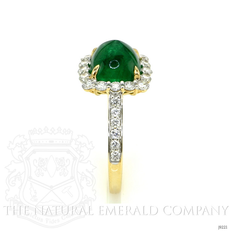 3.15 Ct. Emerald Natural Diamond Pave Ring, 14K Yellow Gold