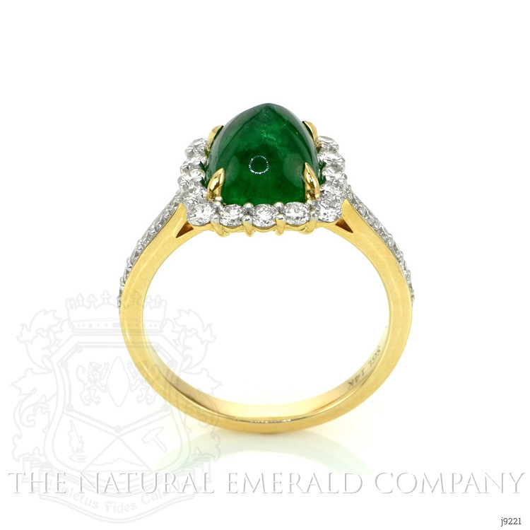 3.15 Ct. Emerald Natural Diamond Pave Ring, 14K Yellow Gold