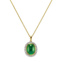 4.50 Ct. Emerald Natural Diamond Pave Pendant, 14K Yellow Gold Video