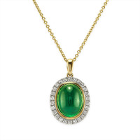 4.50 Ct. Emerald Natural Diamond Pave Pendant, 14K Yellow Gold Image
