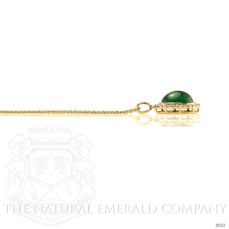 4.50 Ct. Emerald Natural Diamond Pave Pendant, 14K Yellow Gold