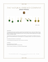 6.14 Ct.Tw.Total Carat Weight Emerald and Natural Diamond Pave Earrings, 14K Yellow Gold Appraisal