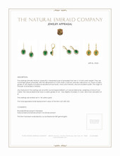 6.14 Ct.Tw. Emerald Natural Diamond Pave Earrings, 14K Yellow Gold Appraisal