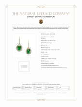 6.14 Ct.Tw. Emerald Natural Diamond Pave Earrings, 14K Yellow Gold Scan Report