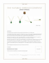 4.67 Ct. Emerald and Natural Diamond Pave Pendant, 14K Yellow Gold Appraisal