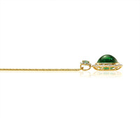 4.67 Ct. Emerald Emerald Pave Pendant, 14K Yellow Gold Image