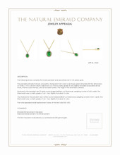 2.81 Ct. Emerald Natural Diamond Pave Pendant, 14K Yellow Gold Appraisal