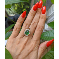2.81 Ct. Emerald Natural Diamond Pave Pendant, 14K Yellow Gold Life Style
