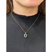 2.81 Ct. Emerald Natural Diamond Pave Pendant, 14K Yellow Gold Life Style