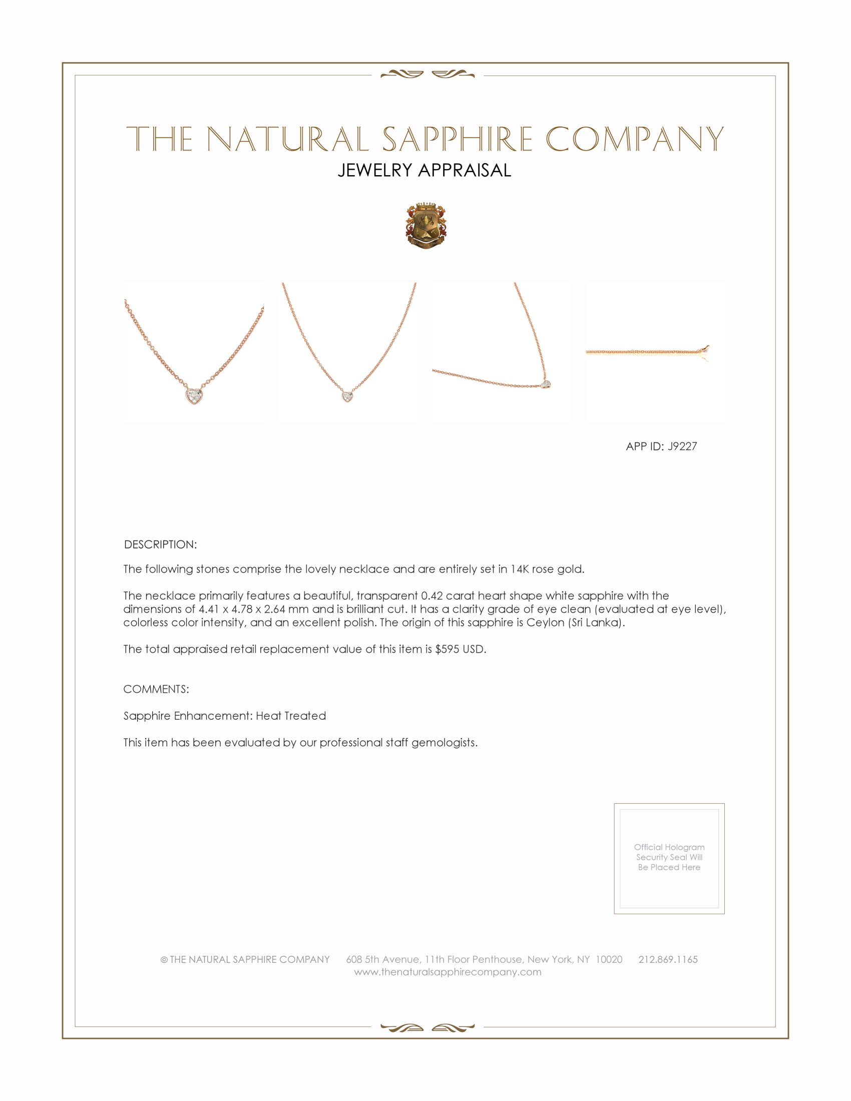 0.42 Ct. White Sapphire Bezel Necklace, 14K Rose Gold