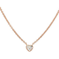 0.42 Ct. White Sapphire Bezel Necklace, 14K Rose Gold Video