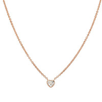 0.42 Ct. White Sapphire Bezel Necklace, 14K Rose Gold Image