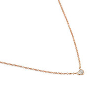 0.42 Ct. White Sapphire Bezel Necklace, 14K Rose Gold Image