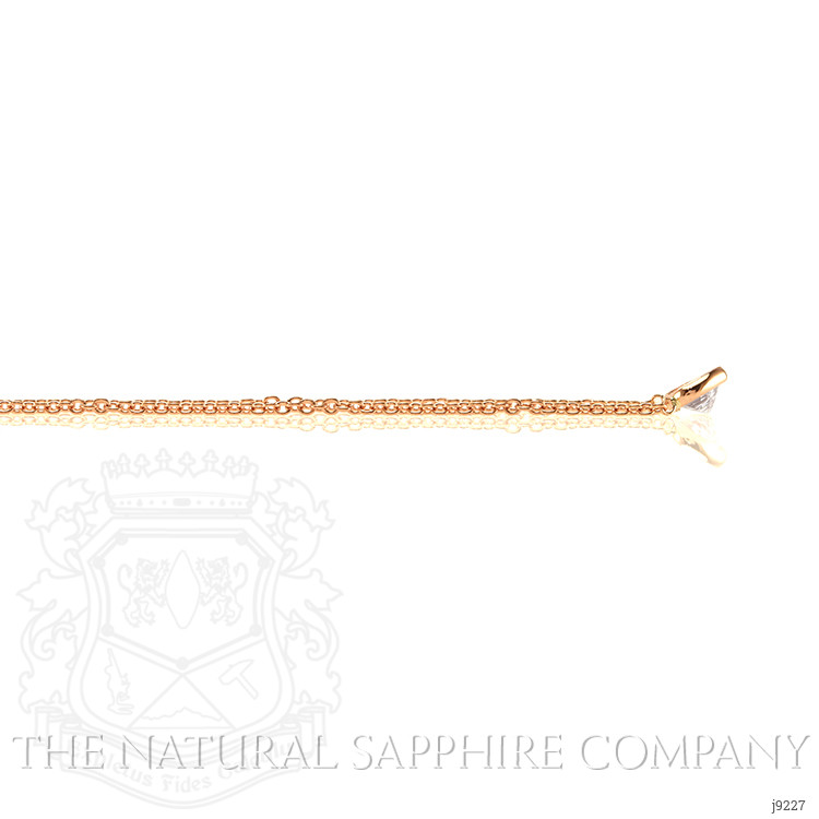 0.42 Ct. White Sapphire Bezel Necklace, 14K Rose Gold