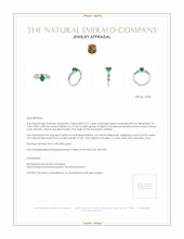 0.77 Ct. Emerald Natural Diamond Accent Stones Ring, 14K White Gold Appraisal