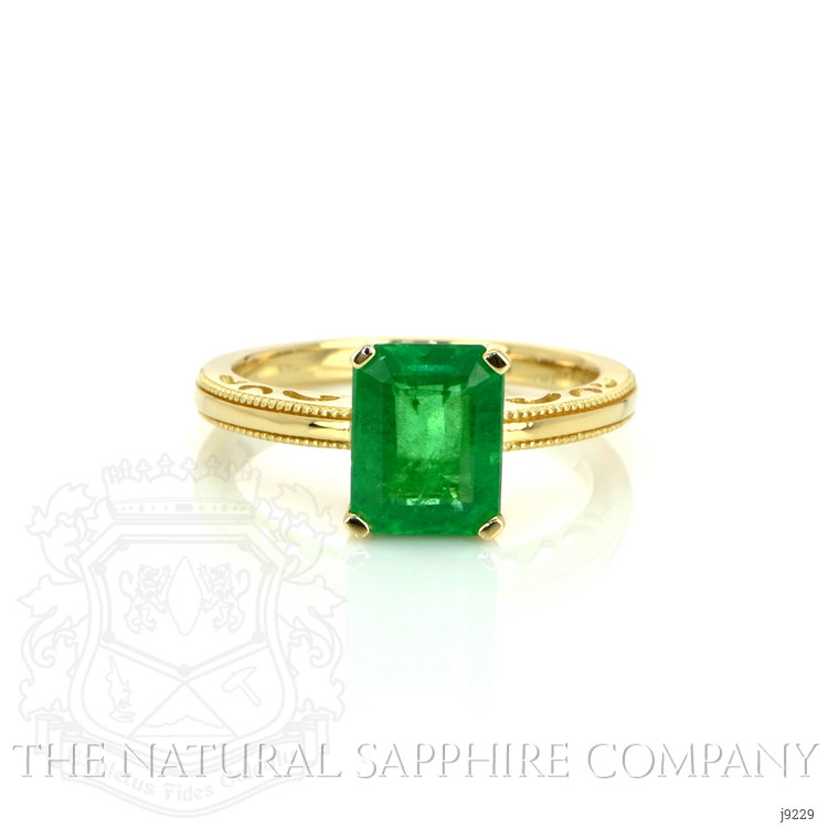 2.27 Ct. Emerald Solitaire Ring, 14K Yellow Gold