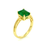 2.27 Ct. Emerald Solitaire Ring, 14K Yellow Gold Image