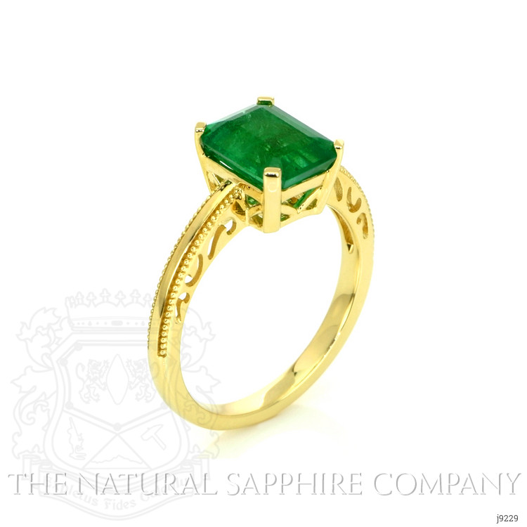 2.27 Ct. Emerald Solitaire Ring, 14K Yellow Gold