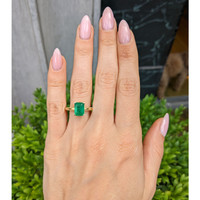 2.27 Ct. Emerald Solitaire Ring, 14K Yellow Gold Life Style