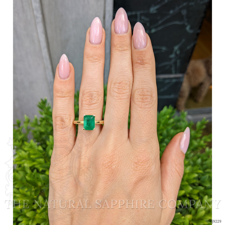 2.27 Ct. Emerald Solitaire Ring, 14K Yellow Gold