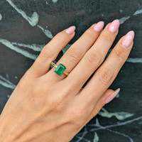 2.27 Ct. Emerald Solitaire Ring, 14K Yellow Gold Life Style