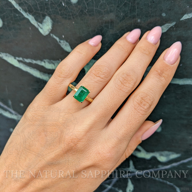 2.27 Ct. Emerald Solitaire Ring, 14K Yellow Gold