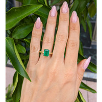 2.27 Ct. Emerald Solitaire Ring, 14K Yellow Gold Life Style