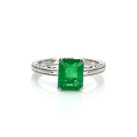 2.27 Ct. Emerald Solitaire Ring, 14K White Gold Video