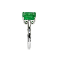 2.27 Ct. Emerald Solitaire Ring, 14K White Gold Image