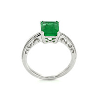 2.27 Ct. Emerald Solitaire Ring, 14K White Gold Image