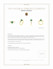 1.11 Ct. Emerald Natural Diamond Pave Ring, 14K Yellow Gold Appraisal