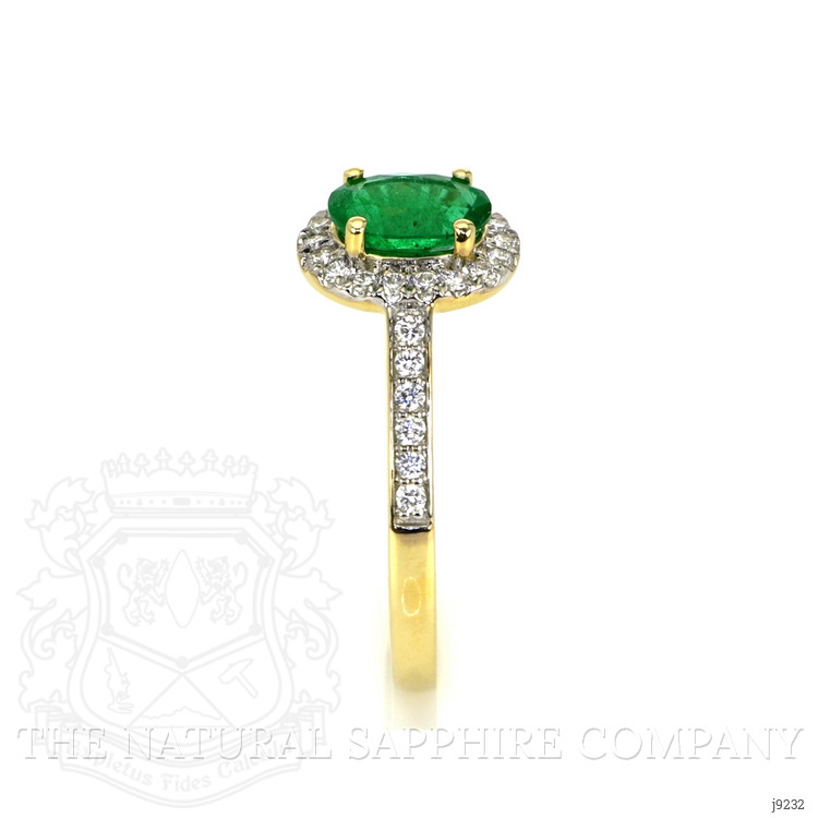 1.11 Ct. Emerald Natural Diamond Pave Ring, 14K Yellow Gold