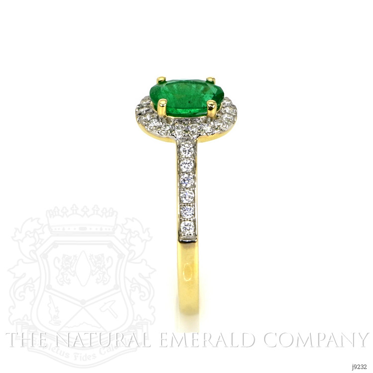 1.11 Ct. Emerald Natural Diamond Pave Ring, 14K Yellow Gold