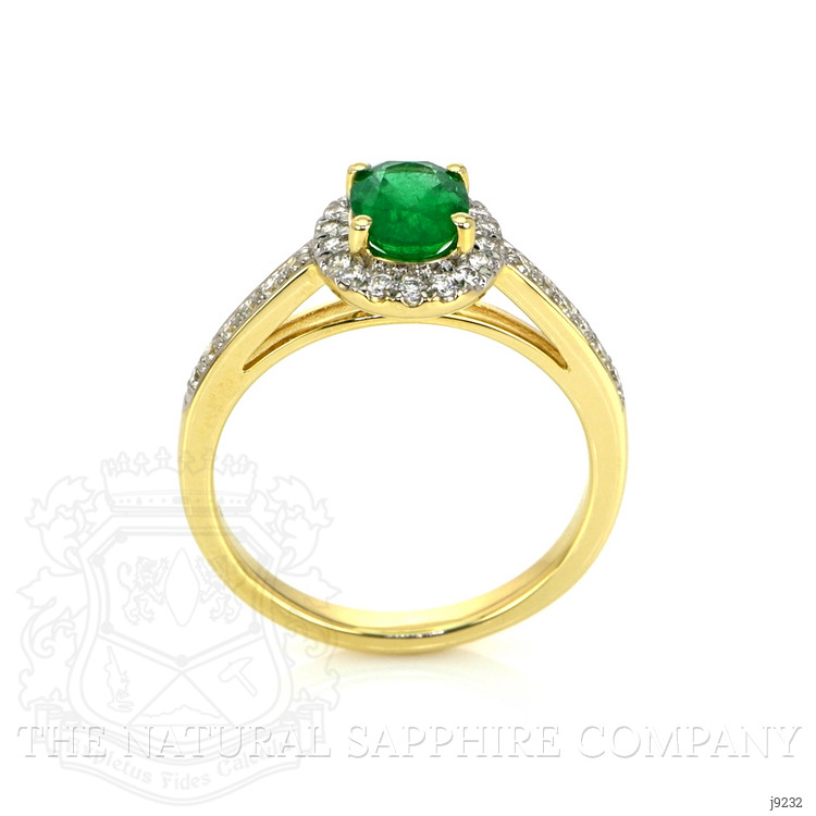 1.11 Ct. Emerald Natural Diamond Pave Ring, 14K Yellow Gold