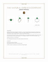 1.13 Ct. Emerald and Natural Diamond Pave Ring, 14K White Gold Appraisal