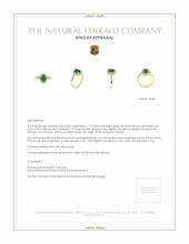 1.13 Ct. Emerald Natural Diamond Pave Ring, 14K Yellow Gold Appraisal
