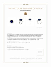 9.24 Ct. Blue Sapphire and Natural Diamond Three Stone Ring, Platinum 950 Appraisal