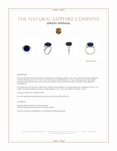 9.24 Ct. Blue Sapphire and Natural Diamond Three Stone Ring, Platinum 950 Appraisal