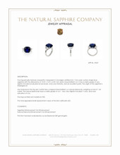 9.24 Ct. Blue Sapphire and Natural Diamond Three Stone Ring, Platinum 950 Appraisal